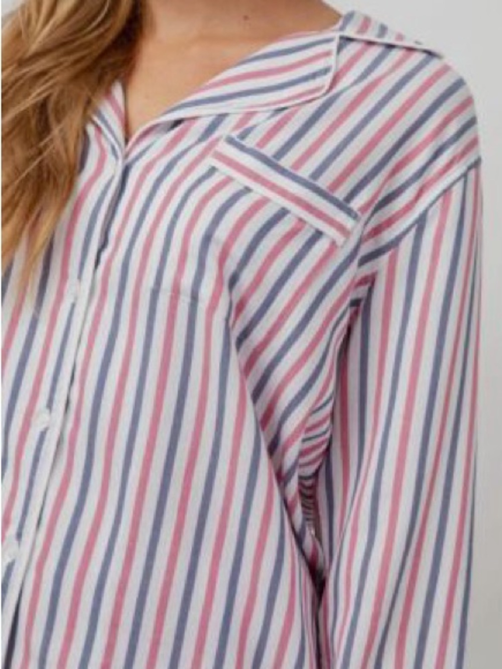 Rails Pink & Blue Striped Pajama Top